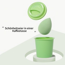 Qwesure Xixi Beauty Egg Coffee Cup Teardrop Shape Pumpkin Powder Puff Non-Eating Cosmetic Sponge Storage Individual Packaging (Pack of 2)