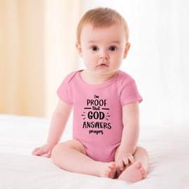 I'm Proof That God Answers Prayers Unixex Baby Outfits Short Sleeve Baby Girl Outfits Newborn White Baby Girl Rompers 12-18 M