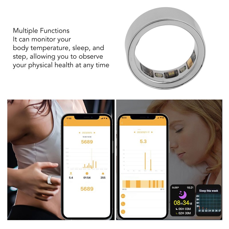 Smart Ring Body Temperature Sleep Monitoring Step Recording Sports Health
