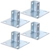 4 PCS Strut Post Bases, 4 Slotted Holes U Post