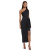 Donna Morgan Women's One Shoulder Faux Wrap Light Charmeuse Maxi