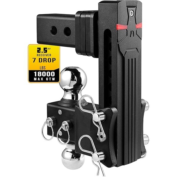 Airbird Adjustable Trailer Hitch Ball Mount with 2" & 2-5/16"