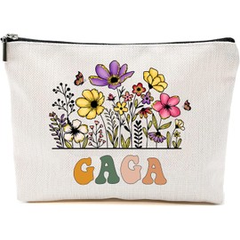 Gaga Wildflowers Gifts For Mother's Day Makeup Bags - Gaga Flower Gift Bags - Mom Birthday Gifts - Travel Cosmetic Bag For Birthday