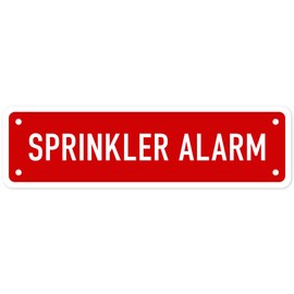 Sprinkler Alarm Sign, 2x7 Inches, 0.25 Aluminum, Fade Resistant, Made in USA by Sigo Signs