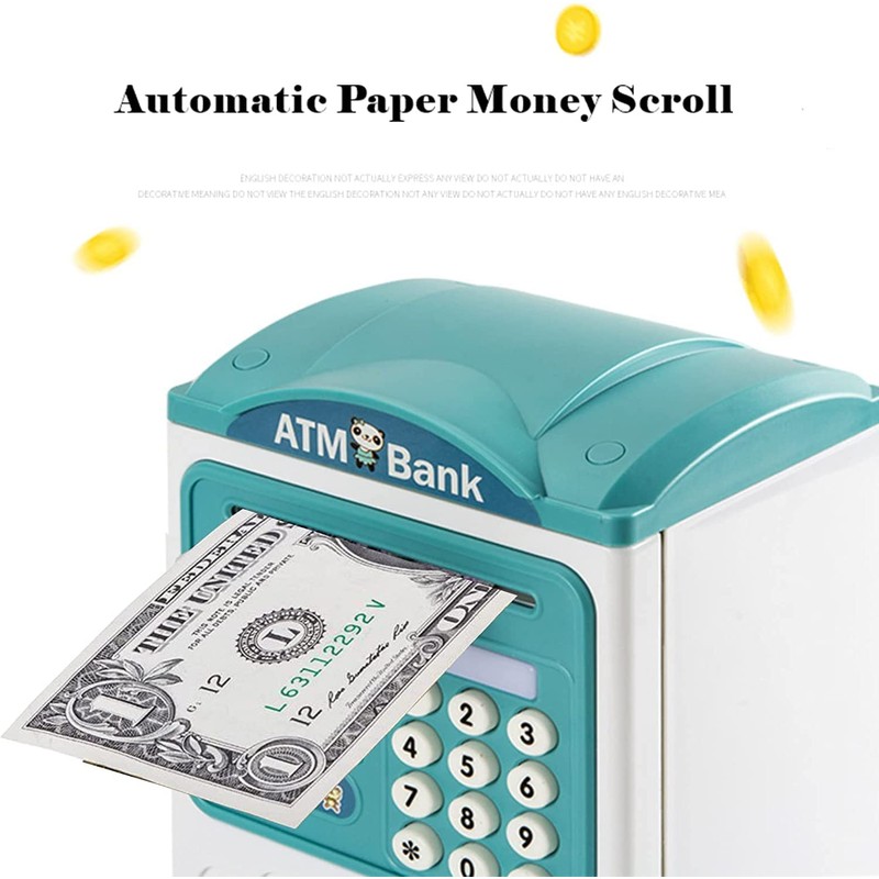 Piggy Bank Money Machine with Fingerprint& Password Code Mini ATM