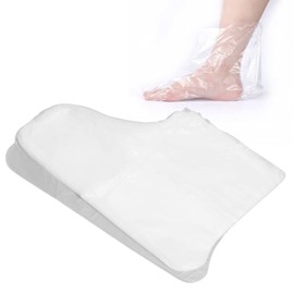 100 Piezas de Bolsas de Fundas para Pies, Botines Desechables de Plástico Transparente, Fundas para Pies, Bolsas de Plástico Hidratantes, Fundas para Pies de Belleza, Calcetines de Plástico para el Cu