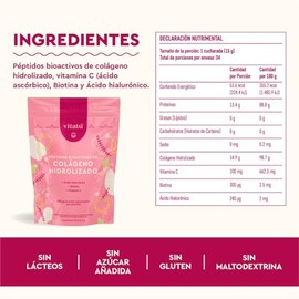 Vitatú | Colágeno hidrolizado con Ácido Hialurónico, Biotina, y Vitamina C, en polvo diseñado para Mujeres (510 g), 34 días de duración, Suplemento Al