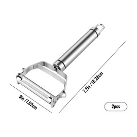 yuntop 2 Pieces Stainless Steel Cutter, Julienne Peeler, Slicer, Dual Blade Vegetable Peeler for Carrot Potato Melon