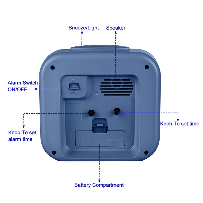 5.5" Silent Analog Alarm Clock • Non Ticking • Gentle