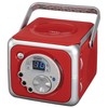Jensen CD-555RS Red CD Bluetooth Boombox Portable Bluetooth Music System