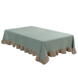 rismart Lotus Effect Linen Tablecloth, Easy Care, Washable, Green, 120 x 120 cm