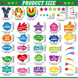 Kolldenn Affirmation Station Classroom Bulletin Board Sets with 27 Pcs Positive Bulletin Board Signs, Affirmation Bulletin Board Decor Motivational Poster Cutouts for Classroom School Wall Decor