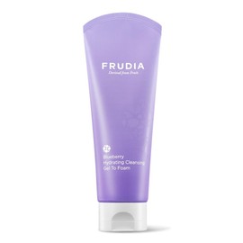 FRUDIA Blueberry Hydrating Gel-to-Foam Facial Cleanser (4.9 oz) – Gentle Daily Korean Facial Wash w/Blueberry Extract & Dust Zero Complex | Hydrating Korean Face Cleansing Foam for Dry Skin