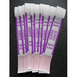 10 - Violet $2,000 Cash Money Self-Sealing Straps Currency Bands