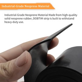 DOBTIM Neoprene Rubber Strips 1/8 (.125)" Thick X 2" Wide X 110" Long, Solid Rubber Rolls Use for Gaskets DIY Material, Supports, Leveling, Sealing, Bumpers, Protection, Abrasion, Flooring, Black