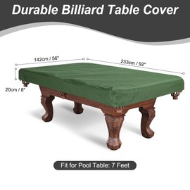 PATIKIL Billiard Pool Table Cover 7 Feet, Oxford Waterproof Outdoor Indoor Dustproof Billiard Table Cover Billiards Accessories for Protecting Pool Table Home Club Bar, Grey