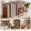 1 Pair Wood Bookends, Decorative Book Ends for Heavy Books,