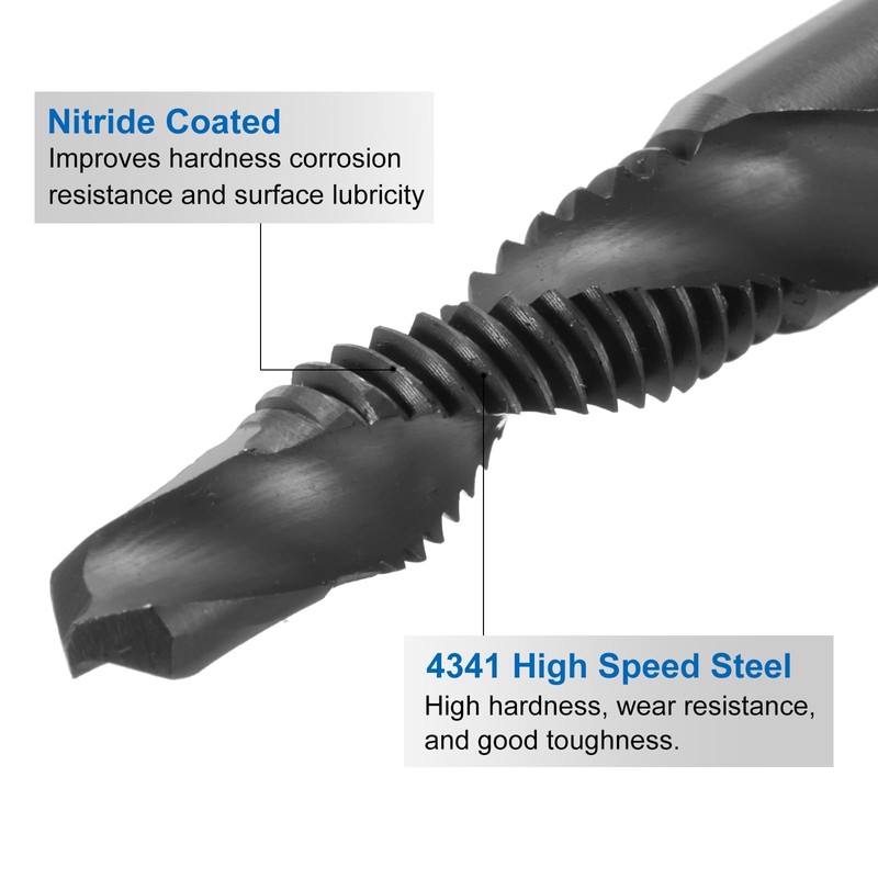 sourcing map 2pcs Combination Drill and Tap Bits Metric M6