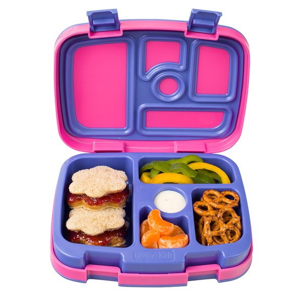 Bentgo® Kids Brights – Leak-Proof, 5-Compartment Bento-Style Kids Lunch Box – Ideal Portion Sizes for Ages 3 to 7 – BPA-Free, Dishwasher Safe, Food-Safe Materials (Fuchsia)