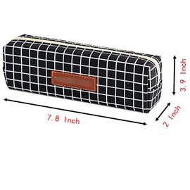 YIKANGHENG 2 Pcs Pen and Pencil Box, 7.8 Inch x 3.9 Inch x 2 Inch Soft Pencil Bag for Pen and Marker Storage and Holiday Gifts (Chequer)
