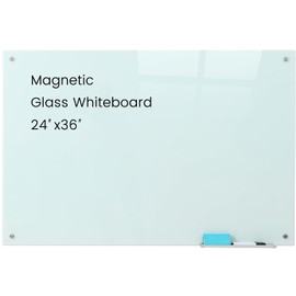 Gooderboard Glass Magnetic White Board - 36 x24 Inches Dry Erase Glass Whiteboard for Wall