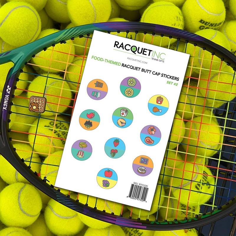 Cheat Meal Tennis Racquet Butt Cap Stickers, 10-Pack, Multi-Color, Scratch
