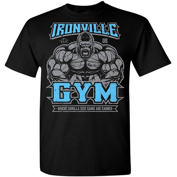 Ironville Gym Gorilla - Where Gorilla Size Gains are Earned Bodybuilding T-Shirt