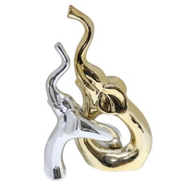 Zerzsy Little Elephant Statues Gold Home Decor Modern Style Statues Decorative Ornaments for Living Room, Bedroom, Office Desktop, Cabinets