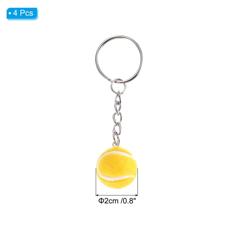 [PATIKIL] Tennis Key Chain 4pcs Mini Tennis Ball Key Chain