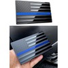ENTJ 2 Pack Metal American Flag Emblem Decal, Thin Blue