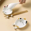 Lurrose Ceramic Cat Spoon Rest, Ceramic Spoon Holder Cat Kitchen