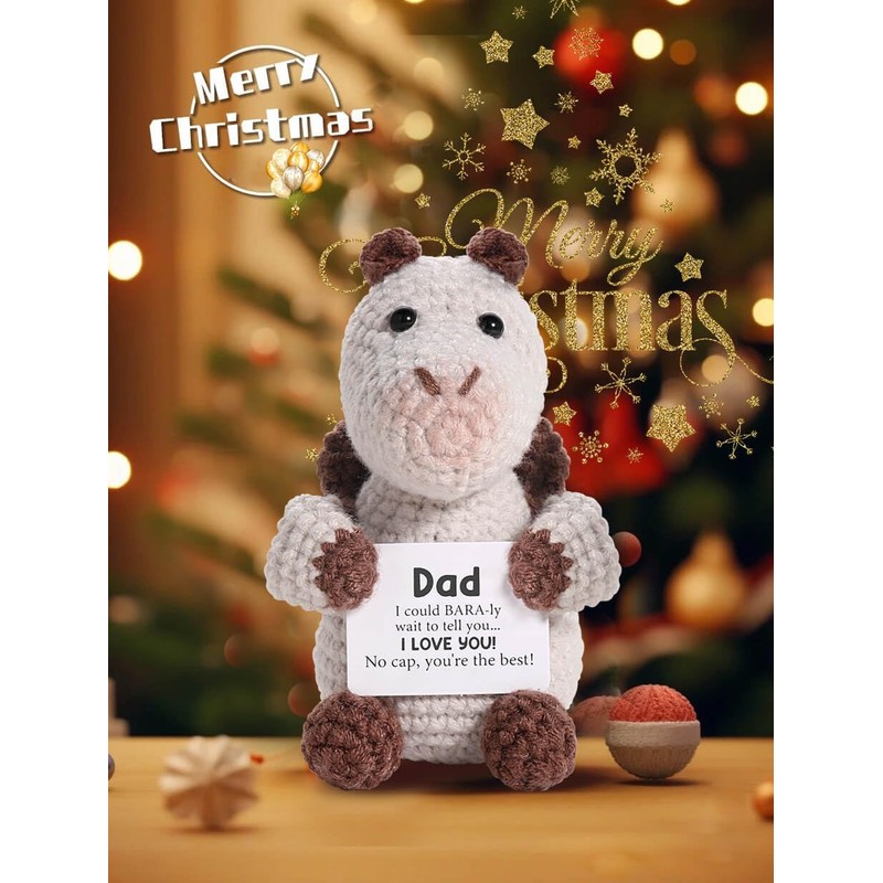 Birthday for Dad Him Men, Positive Crochet Animals Capybara Emotional