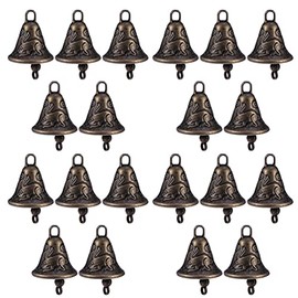 DOITOOL 20PCS Jingle Bells for Crafts Small Vintage Bells, Mini Craft Bells for Wedding Doors Dog Collar Jewelry Sewing Christmas Decoration (Random Style)