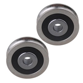 CNBTR 2PCS Bearing Steel Cable Pulley U-Shape Groove Wheel Bearing Pulley 6x30x8mm, Load-Bearing 782LBS for Industry Equipment