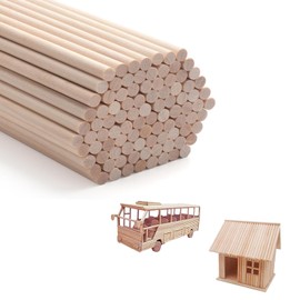Round Wooden Sticks, 200 Pieces of Unfinished Circular Wooden Crafts, Suitable for Craft Building Models, Garden Supplies, Handmade and DIY Projects