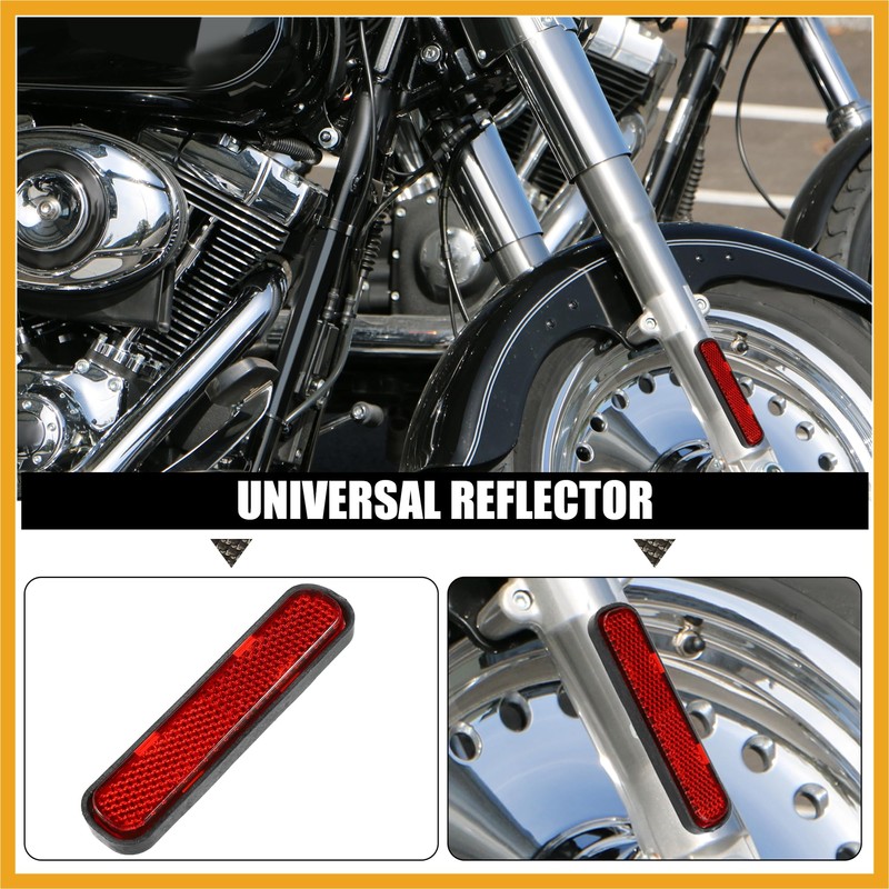 Partuto Universal Reflector Motorcycle Safety Spoke Reflective w/Screw Red Replacement