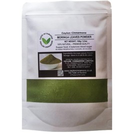 Dried Moringa Leaves Powder, 250g /8.8oz by Ceylon Cinnamons, Premium Quality, Green Superfood, Caffeine Free