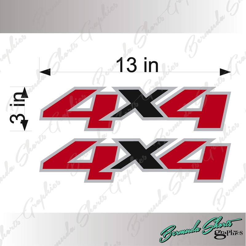 4X4 Decals 4x4 Stickers/RED