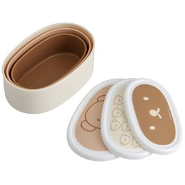 Skater SRS3SAG-A Bento Box, Sealed Containers, Storage Containers, 3 Pieces, 30.9 fl oz (860 ml), Boris Made in Japan
