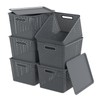 Zopnny Plastic Storage Baskets with Lid, Stackable Storage bins for