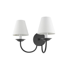 Livex Lighting 5272-04 Mendham 2-Light Wall Sconce, Black , White