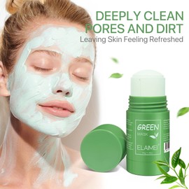 Green Tea Mask Clay Stick, ELAIMEI Poreless Deep Cleanse Mask for Blackheads, Face Moisturizes, Oil Control, Improve Skin of Men and Women