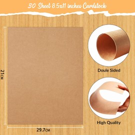 30 Sheets Brown Kraft Cardstock Art Cover Paper for DIY Projects and Crafts - Thick 250gsm Cardstock for Printing Drawing Invitation Making - A4 Size 21 * 29.7cm, Laser and Inkjet Printer Compatible