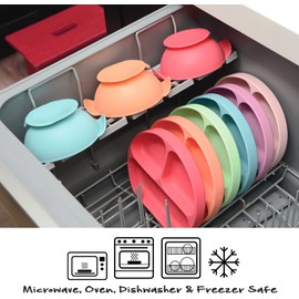 Cuenco antideslizante de silicona para bebé con cuchara 3 en 1 – PrimaStella SSBBS (verde)
