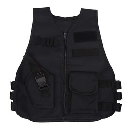 Ejoyous Children's Tactical Vest, Adjustable Army Military Attack Combat Vest, Airsoft Paintball Attack, Outdoor Jungle Game Protection Vest, CS Field Combat Training Protective Vest Costumes Games