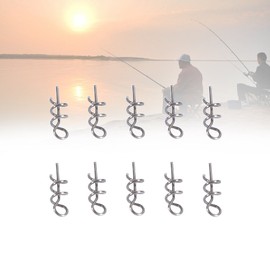 Baxnore 100PCS 14 mm Soft Lure Bait Pin, Stainless Steel Soft Bait Pin Lure, Multifunction Fishing Spring Fixed Lock for Fishing Accessory
