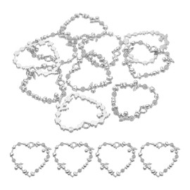 PATIKIL Alloy Open Back Bezel Pendants, 30 Pack Heart Flower Shape Hollow Resin Pendant Frame for DIY Crafts Earrings Necklace Bracelet Making, Light Silver