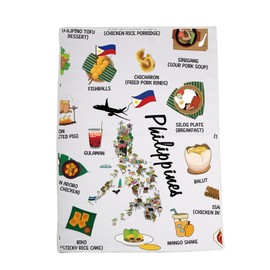 Philippines Country Map Asia Cuisine Lover Kitchen Towel Mom Dad BFF Filipino Food Cooking Travel Dish Towel (Philippines)