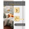 3 Sets Entry Door Handle and Single Cylinder Deadbolt Lock