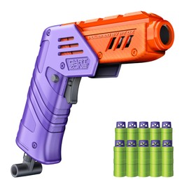 DART ZONE Max Solo Pro Foam Dart Blaster Pistol – 120 FPS Single-Shot Foam Dart Blaster for Adults – Mini Foam Blaster for Ages 14+ with 1 Dart Capacity, Quick Fold Action & 10 Darts – 120 ft Range